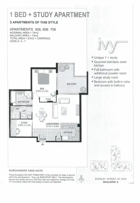 Floorplan of Homely unit listing, 608/36-42 Stanley Street, St Ives NSW 2075