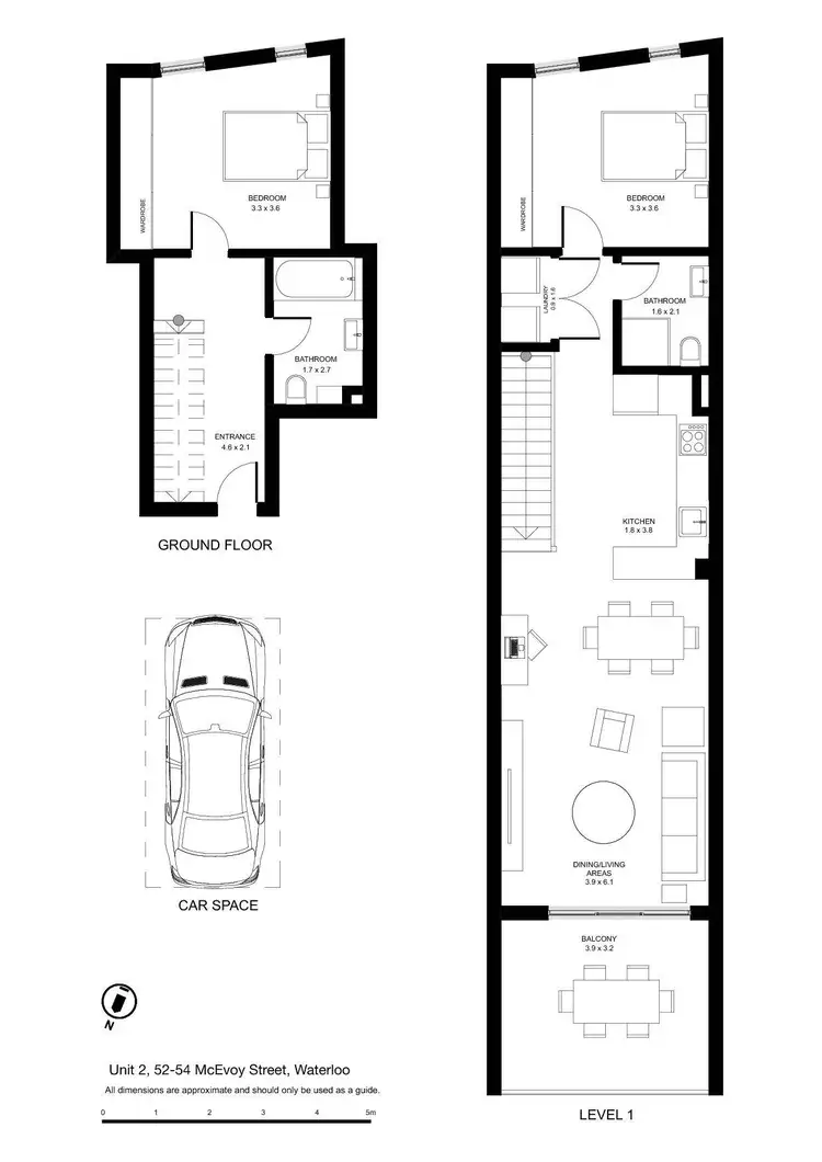 Floorplan of Homely apartment listing, 2/52-54 McEvoy Street, Waterloo NSW 2017