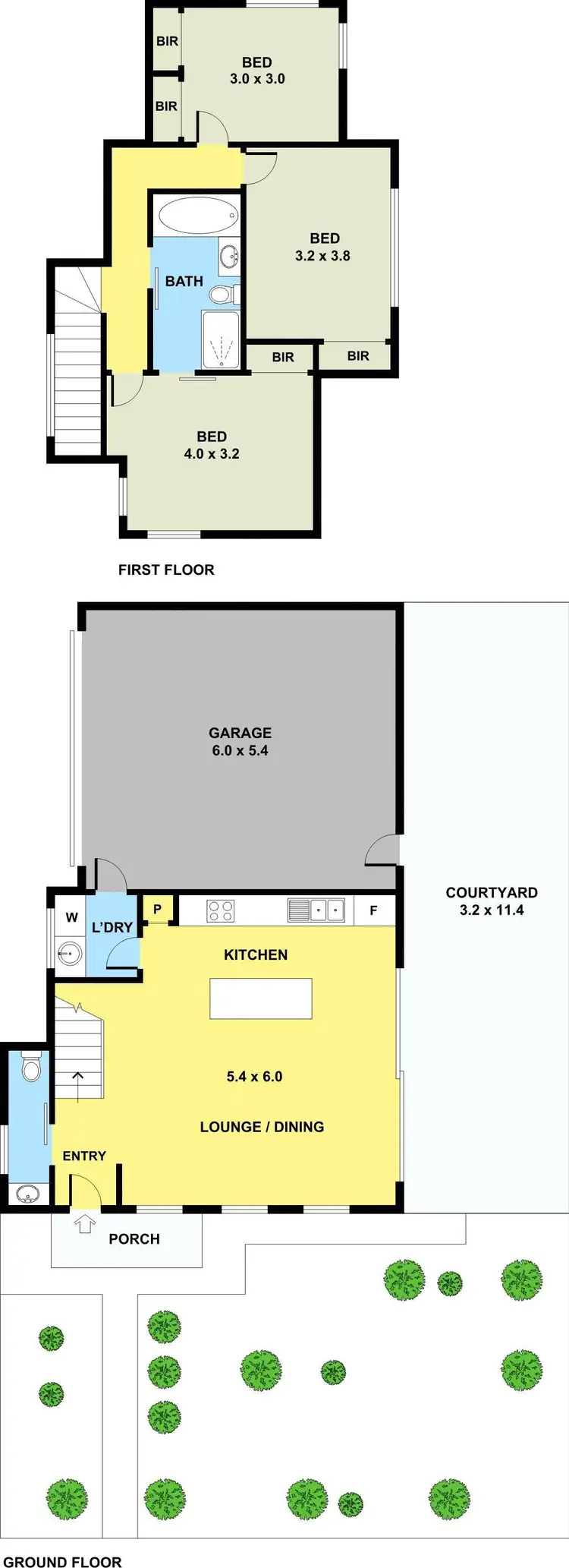 Floorplan of Homely townhouse listing, 1/75 Hubert Avenue, Glenroy VIC 3046