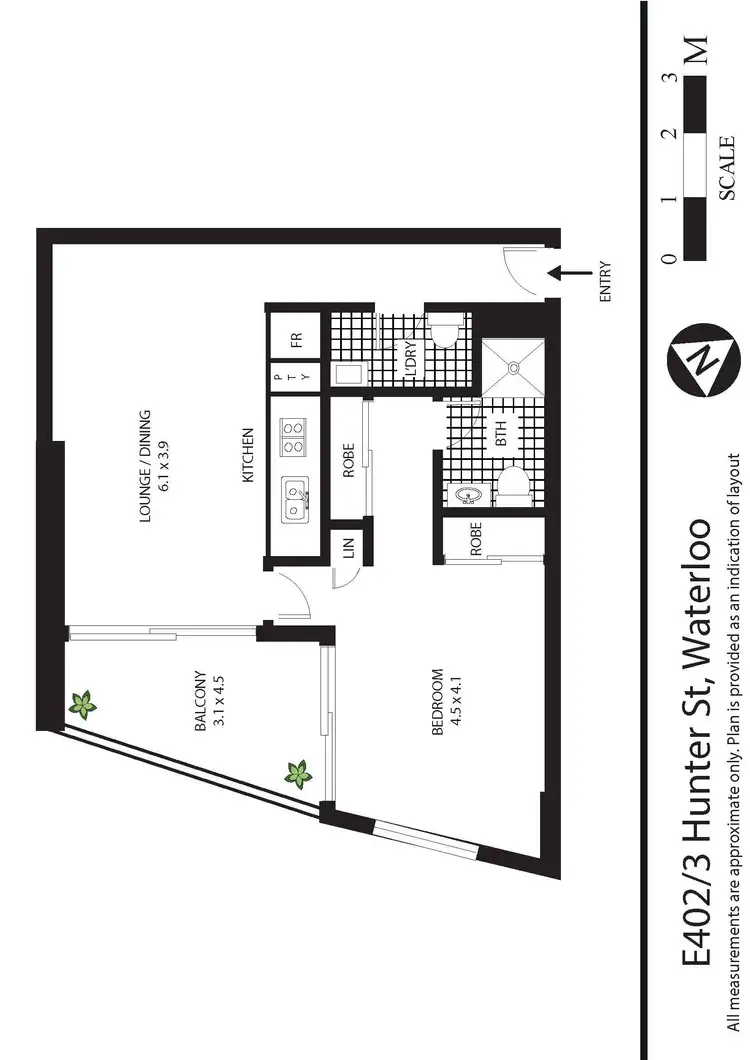 Floorplan of Homely apartment listing, E402/3 Hunter Street, Waterloo NSW 2017