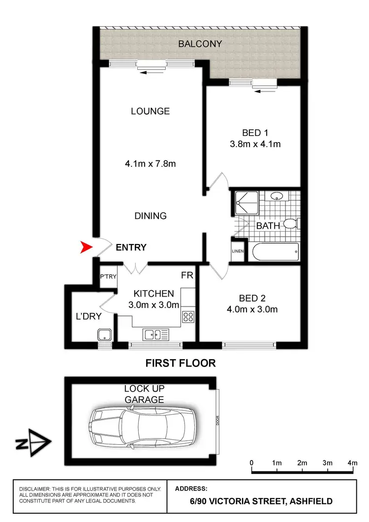 Floorplan of Homely unit listing, 6/90 Victoria Street, Ashfield NSW 2131