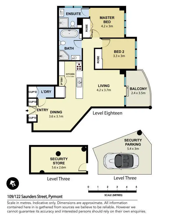 Floorplan of Homely apartment listing, 109/122 Saunders Street, Pyrmont NSW 2009