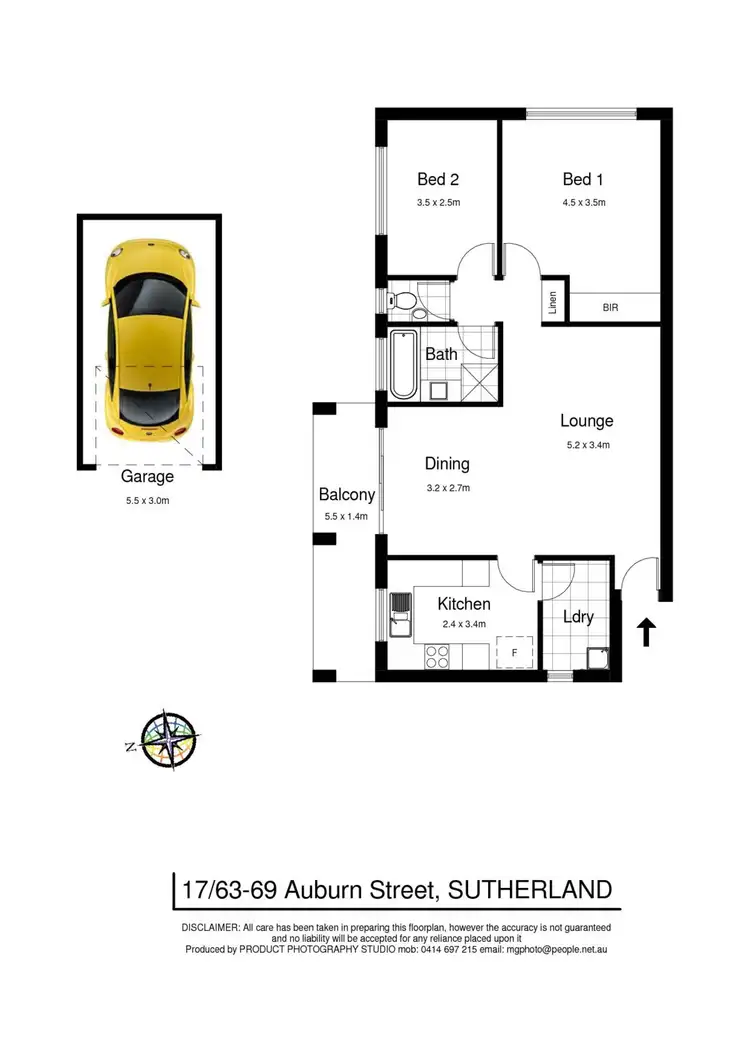 Floorplan of Homely unit listing, 17/63-69 Auburn Street, Sutherland NSW 2232