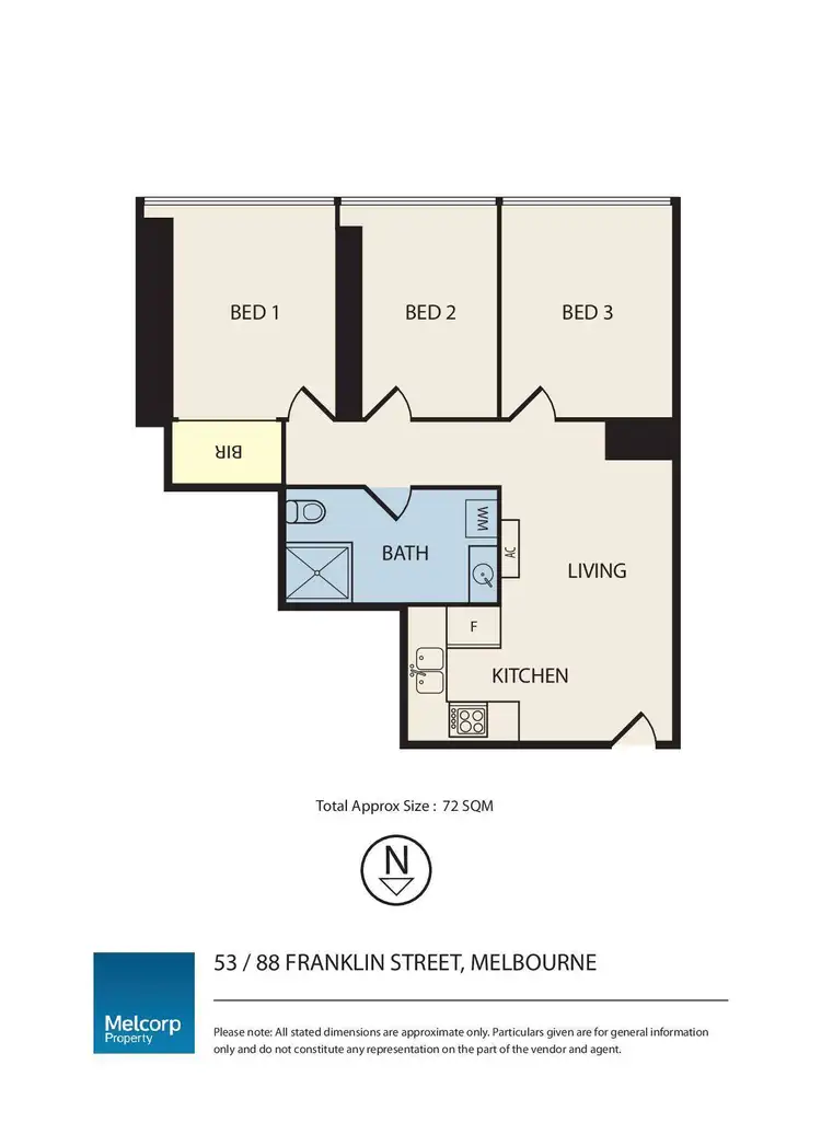Floorplan of Homely apartment listing, 53/88 Franklin Street, Melbourne VIC 3000