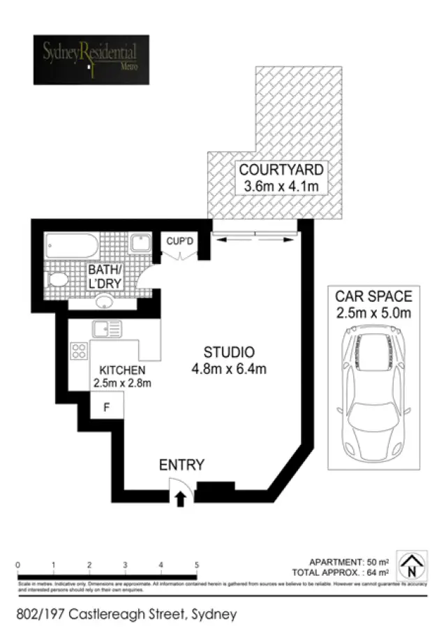 Floorplan of Homely apartment listing, 802/197 Castlereagh Street, Sydney NSW 2000