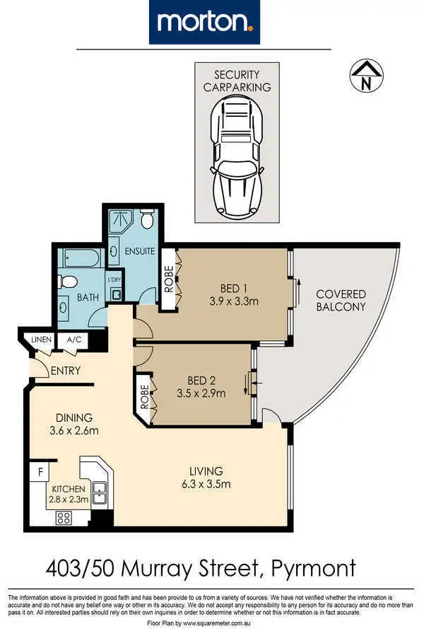 Floorplan of Homely apartment listing, 403/50 Murray Street, Pyrmont NSW 2009