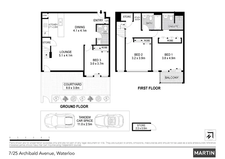 Floorplan of Homely townhouse listing, 7/25 Archibald Avenue, Waterloo NSW 2017