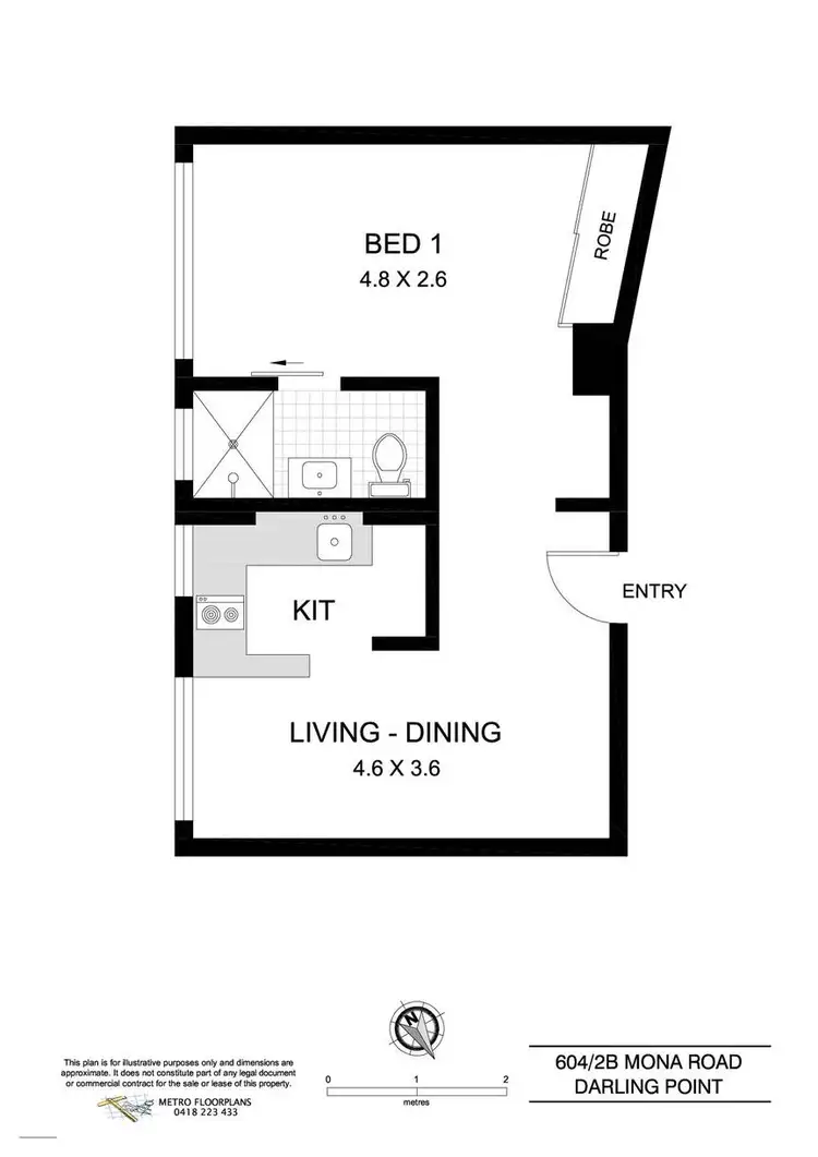 Floorplan of Homely unit listing, 604/2B Mona Road, Darling Point NSW 2027