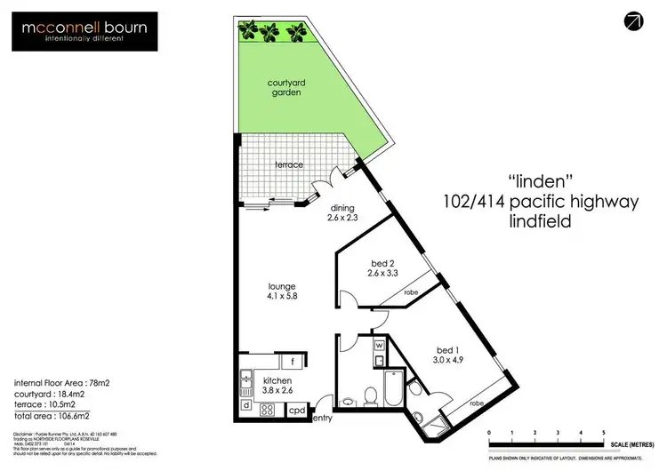 Floorplan of Homely apartment listing, 102/414-416 Pacific Highway, Lindfield NSW 2070