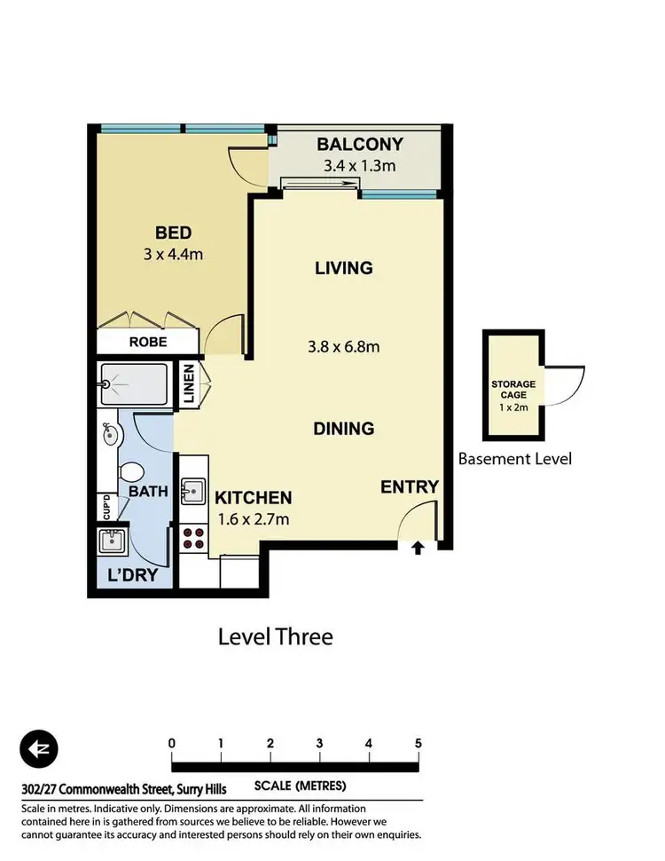 Floorplan of Homely apartment listing, 302/27-29 Commonwealth Street, Surry Hills NSW 2010