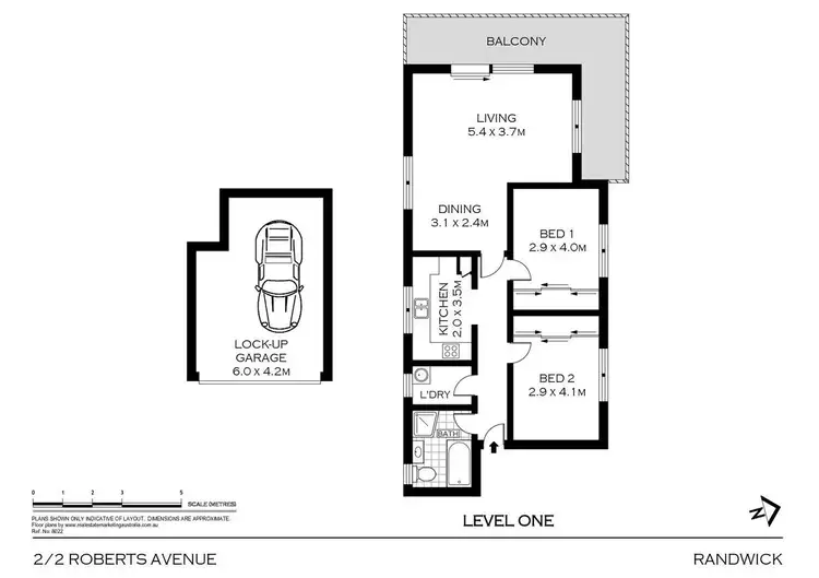 Floorplan of Homely unit listing, 2/2 Roberts Avenue, Randwick NSW 2031