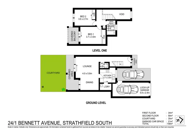 Floorplan of Homely townhouse listing, 24/1 Bennett Avenue, Strathfield South NSW 2136