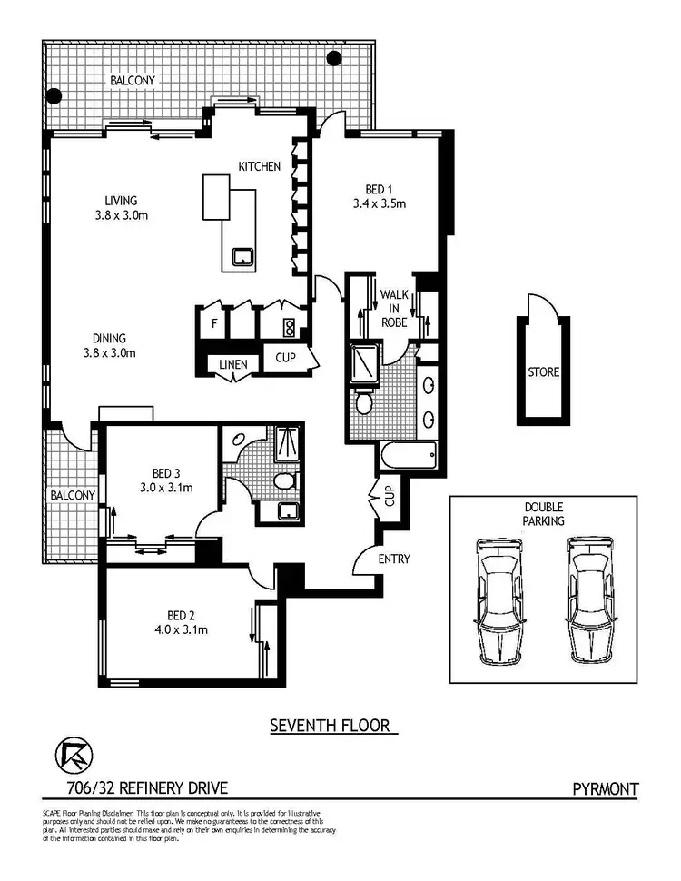 Floorplan of Homely apartment listing, 706/32 Refinery Drive, Pyrmont NSW 2009