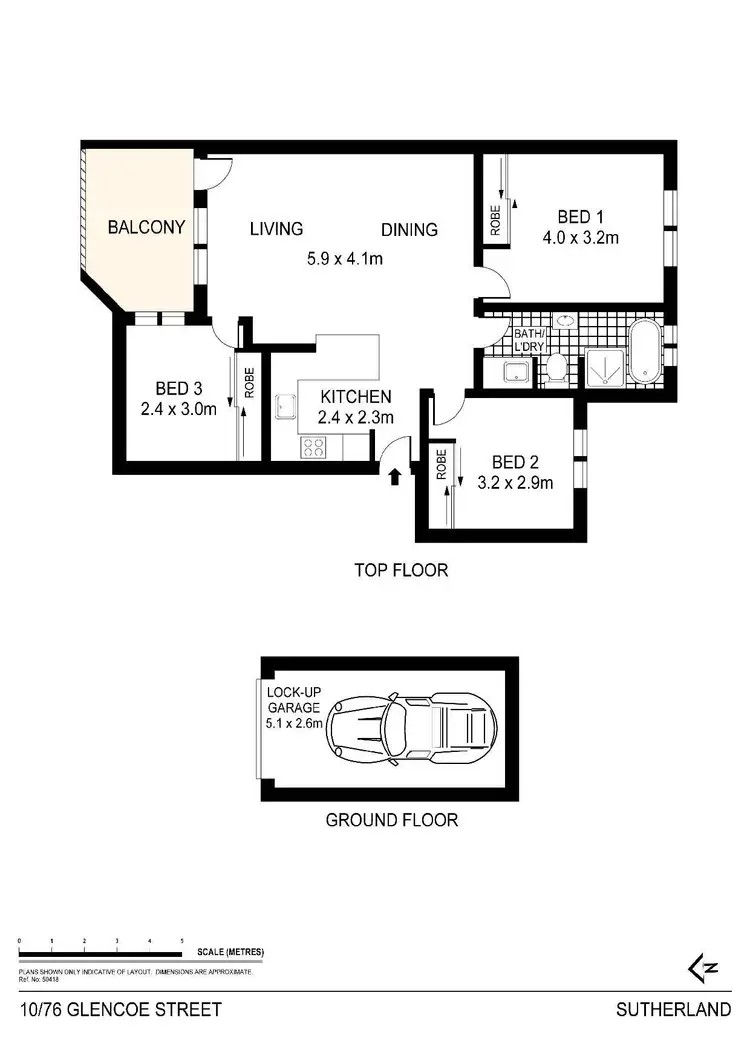 Floorplan of Homely apartment listing, 10/76-82 Glencoe Street, Sutherland NSW 2232