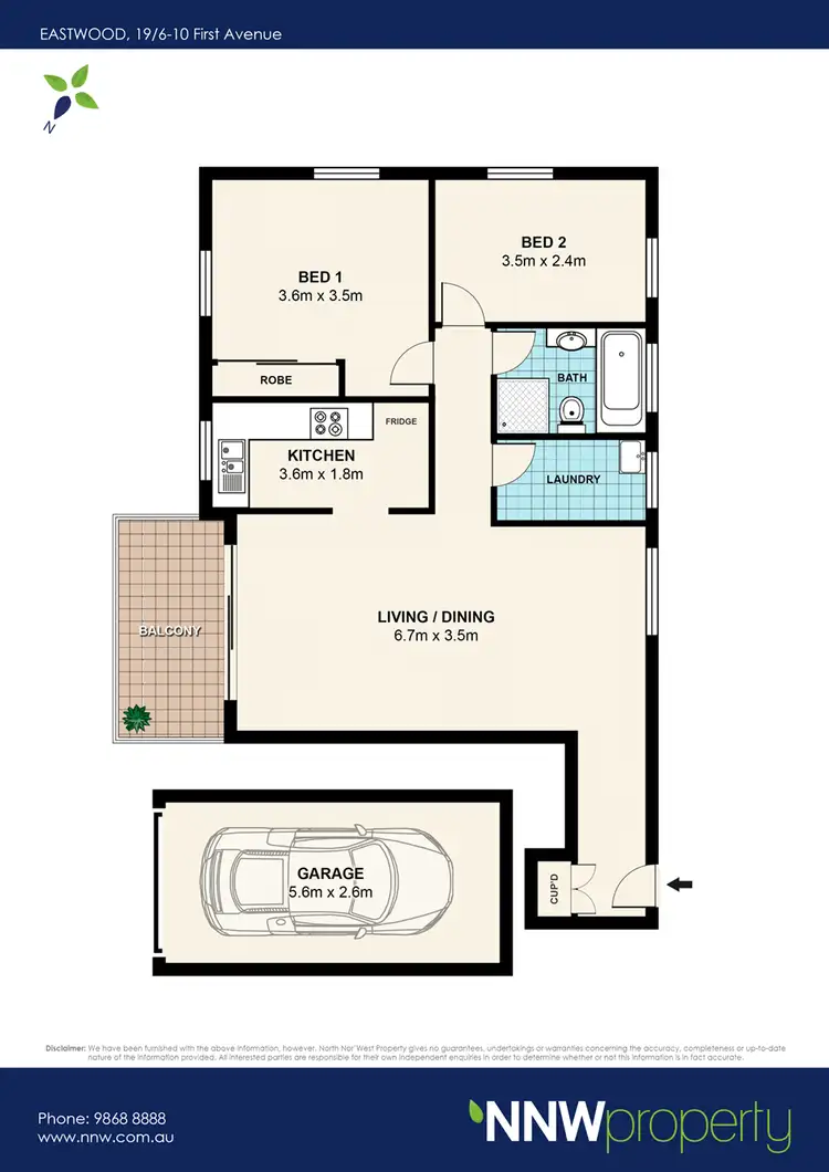 Floorplan of Homely unit listing, 19/6-10 First Avenue, Eastwood NSW 2122