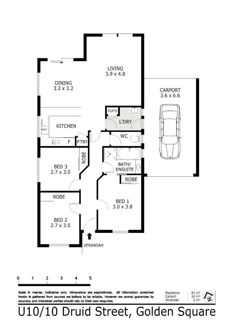 Floorplan of Homely unit listing, 10/10 Druid Street, Golden Square VIC 3555
