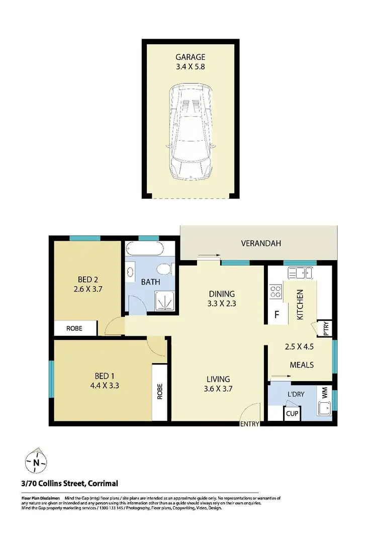 Floorplan of Homely apartment listing, 3/70 Collins Street, Corrimal NSW 2518