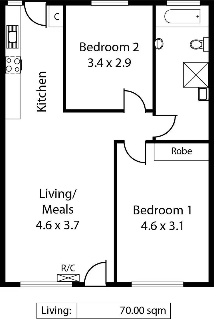 Floorplan of Homely unit listing, 7/16 Harris Road, Vale Park SA 5081