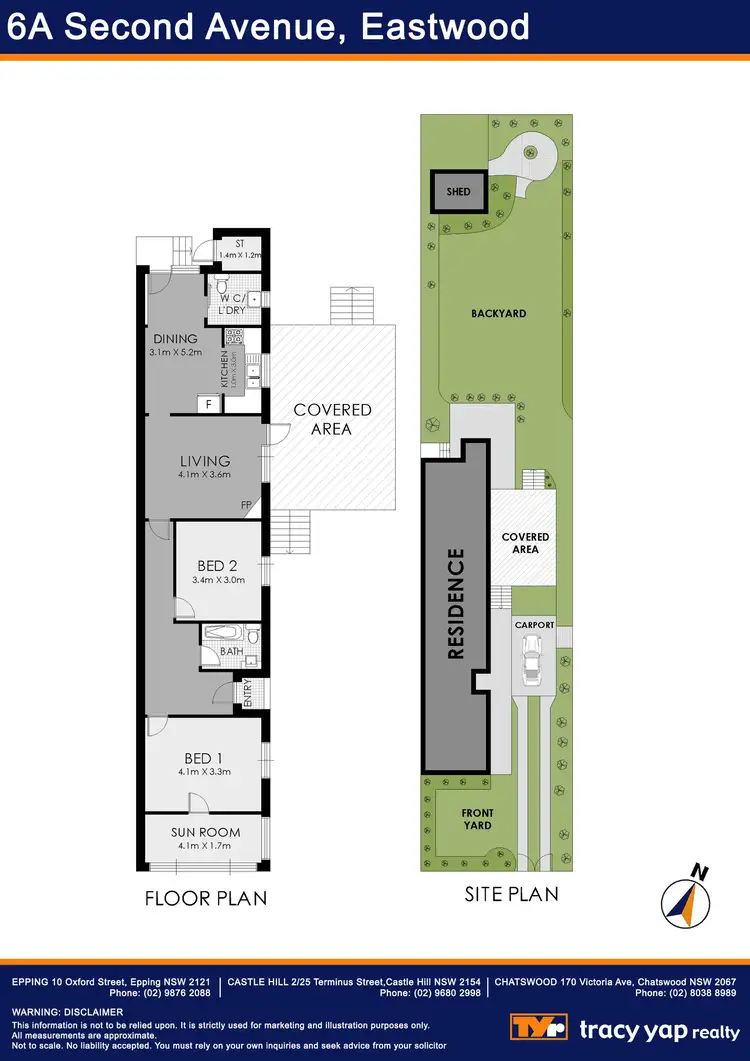 Floorplan of Homely semi-detached listing, 6a Second Avenue, Eastwood NSW 2122