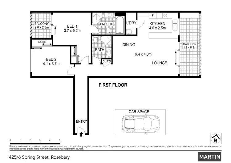 Floorplan of Homely apartment listing, Level 4/425/6 Spring Street, Rosebery NSW 2018