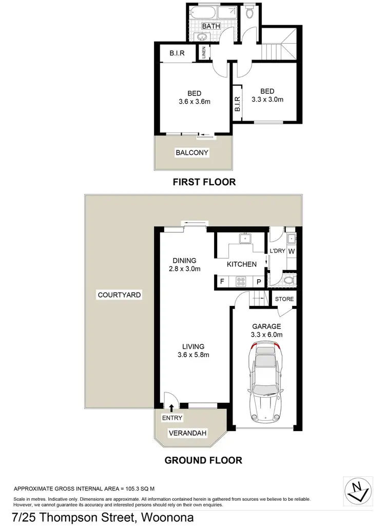 Floorplan of Homely townhouse listing, 7/25 Thompson Street, Woonona NSW 2517
