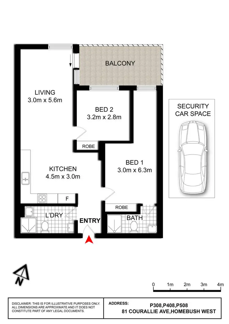 Floorplan of Homely apartment listing, P408/81-86 Courallie Avenue, Homebush West NSW 2140