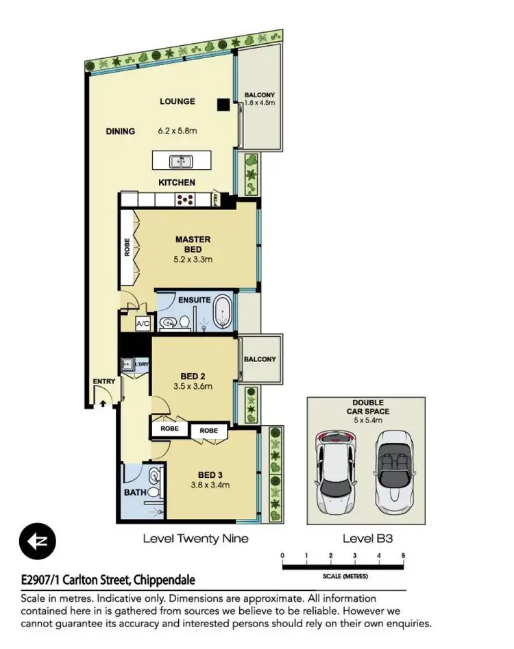 Floorplan of Homely apartment listing, E2907/1 Carlton Street, Chippendale NSW 2008