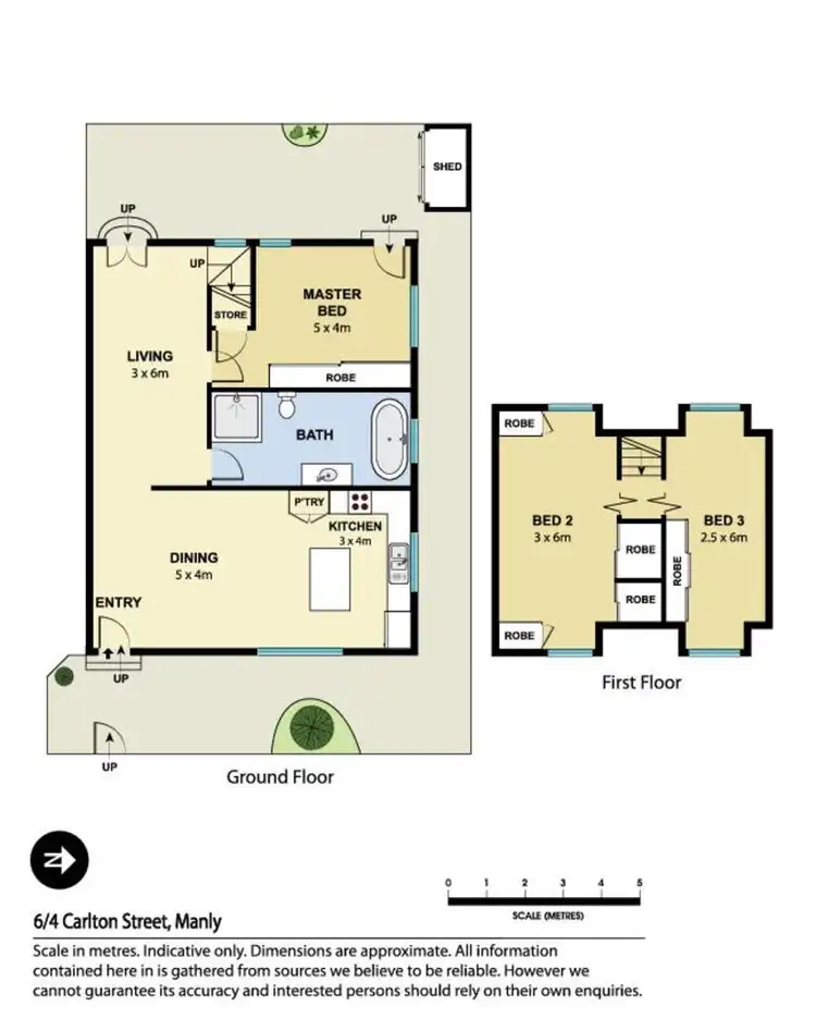 Floorplan of Homely semi-detached listing, Unit 6/4 Carlton Street, Manly NSW 2095