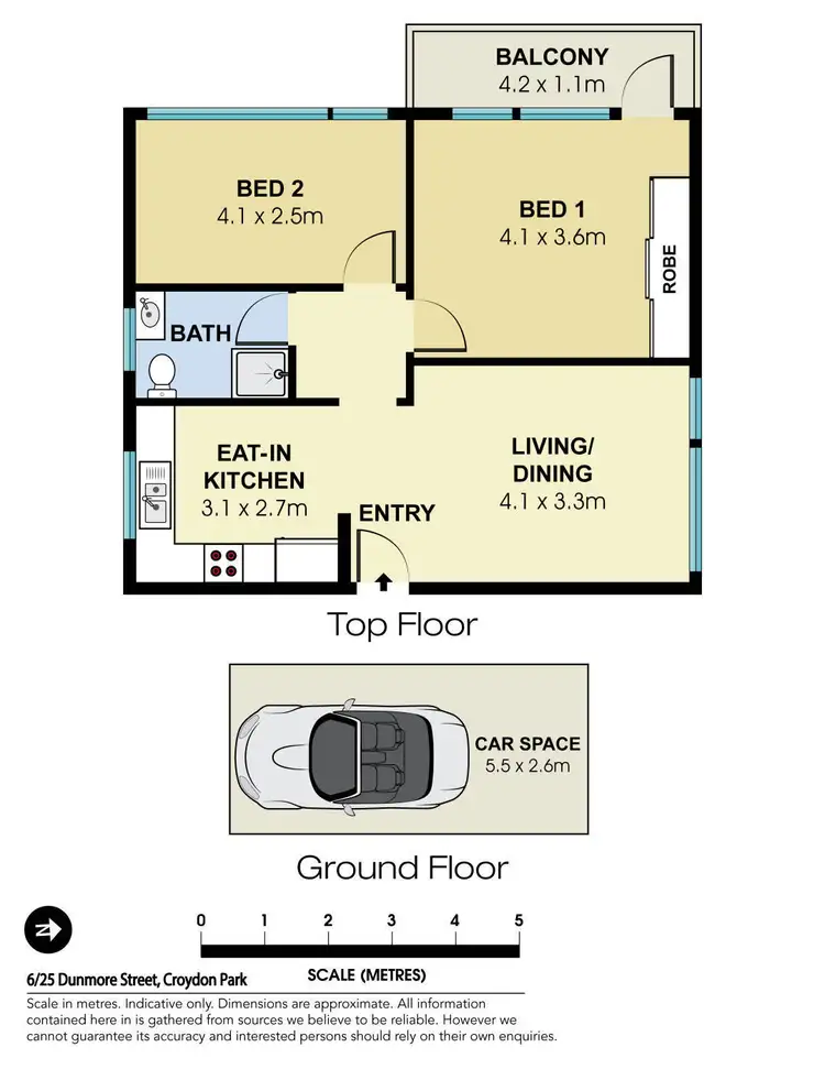 Floorplan of Homely apartment listing, 6/25 Dunmore Street, Croydon Park NSW 2133