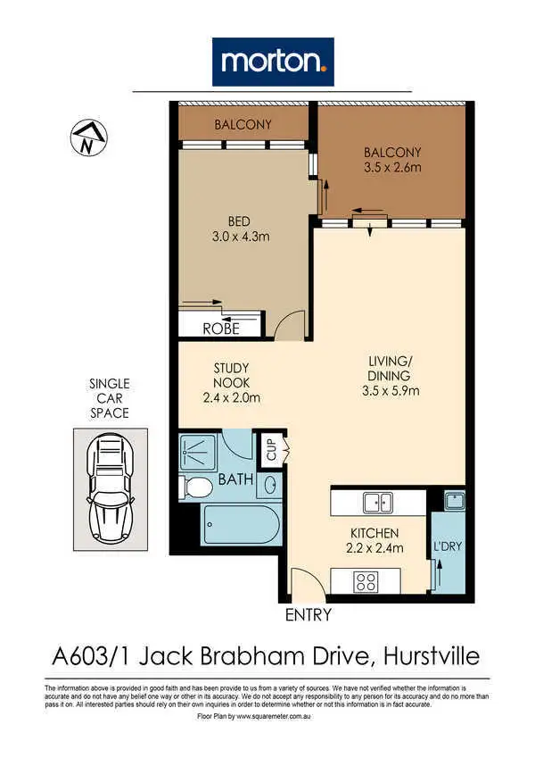 Floorplan of Homely unit listing, A6.03/1 Jack Brabham Drive, Hurstville NSW 2220