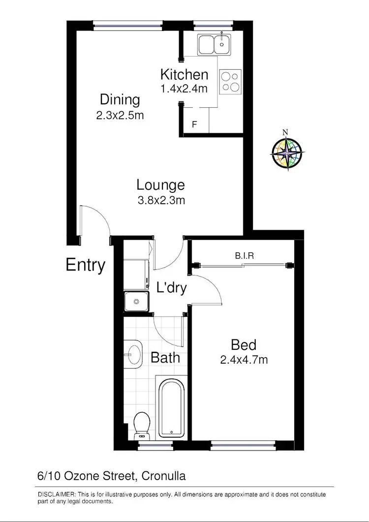 Floorplan of Homely unit listing, 6/10 Ozone Street, Cronulla NSW 2230