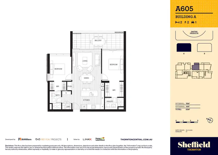 Floorplan of Homely apartment listing, A605/Stage 3 Lord Sheffield Circuit, Penrith NSW 2750