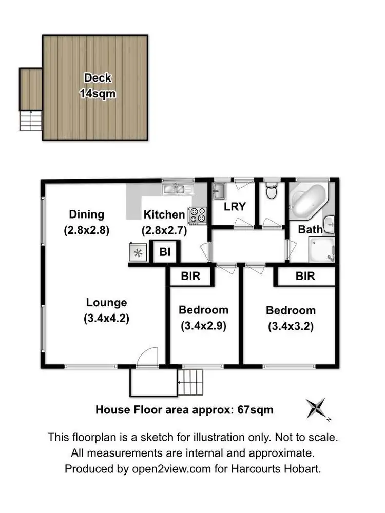 Floorplan of Homely unit listing, 2/15 Nagle Place, Glenorchy TAS 7010