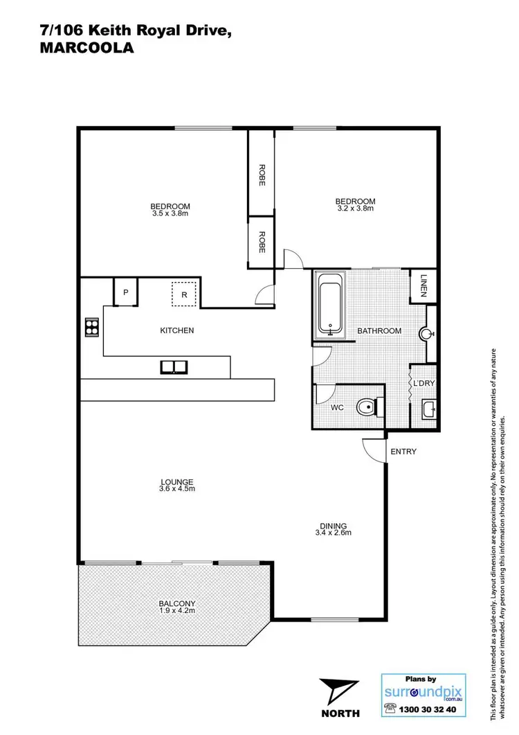Floorplan of Homely unit listing, Level 2/7/106 Keith Royal Drive, Marcoola QLD 4564
