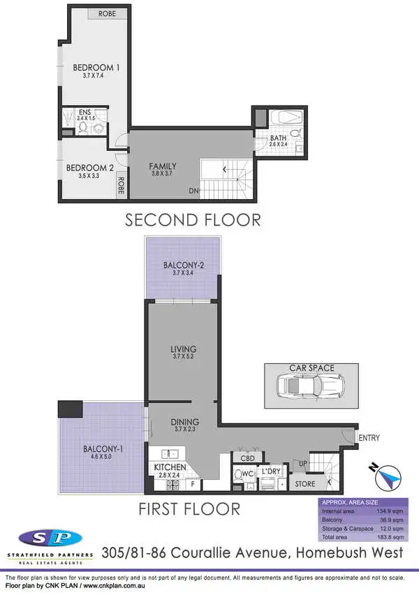 Floorplan of Homely apartment listing, 305/81-86 Courallie Avenue, Homebush West NSW 2140