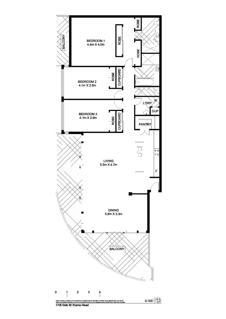 Floorplan of Homely unit listing, 1/18-22 Oak Street, Evans Head NSW 2473