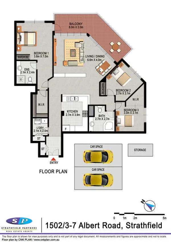 Floorplan of Homely apartment listing, 1502/3-7 Albert Road, Strathfield NSW 2135