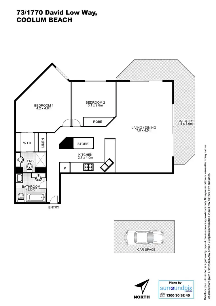 Floorplan of Homely unit listing, 73/1770 David Low Way, Coolum Beach QLD 4573