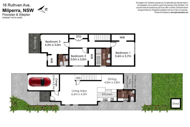Floorplan of Homely semi-detached listing, 16 Ruthven Avenue, Milperra NSW 2214