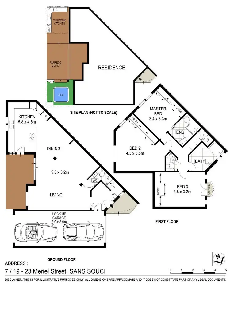 Floorplan of Homely townhouse listing, 7/19-23 Meriel Street, Sans Souci NSW 2219