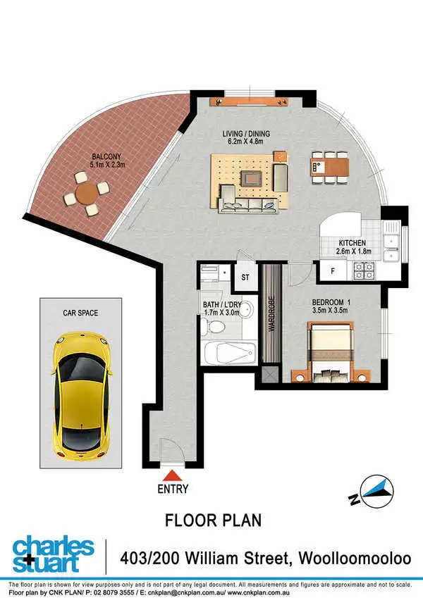Floorplan of Homely apartment listing, 403/200 William Street, Woolloomooloo NSW 2011