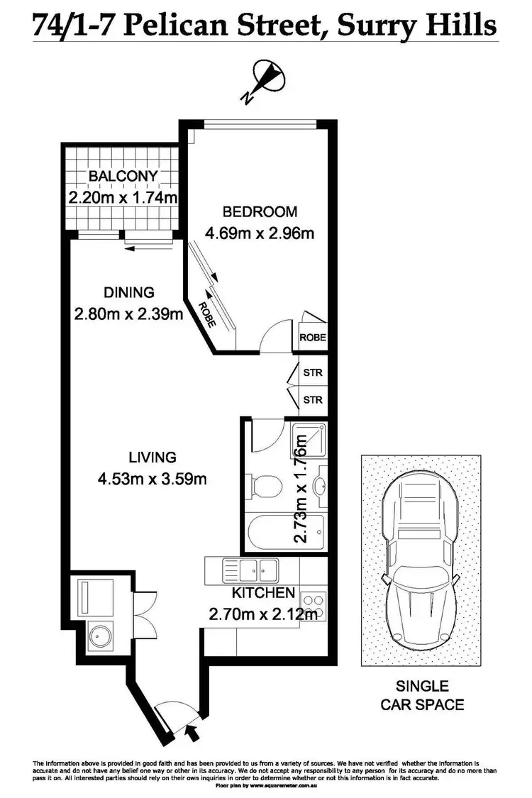 Floorplan of Homely apartment listing, 74/1-7 Pelican Street, Surry Hills NSW 2010
