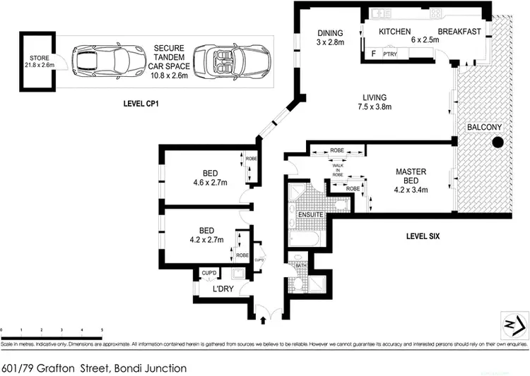 Floorplan of Homely apartment listing, 601/79 Grafton Street, Bondi Junction NSW 2022