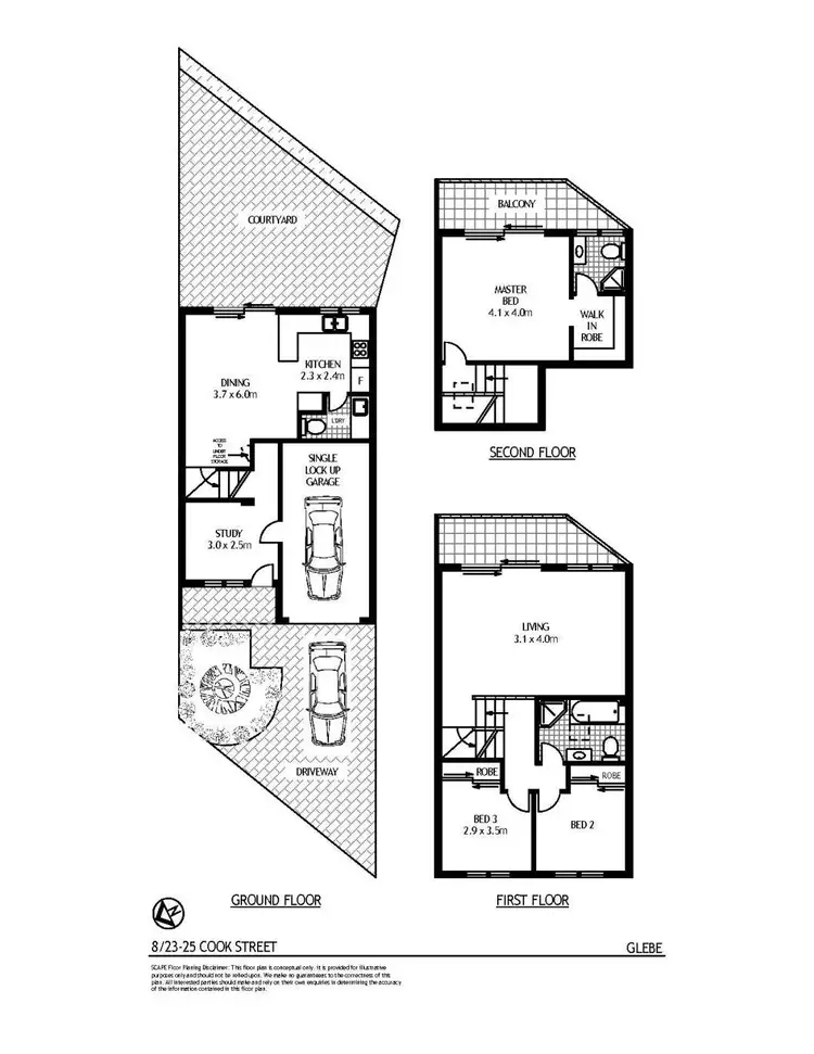 Floorplan of Homely townhouse listing, 8/23-25 Cook Street, Glebe NSW 2037