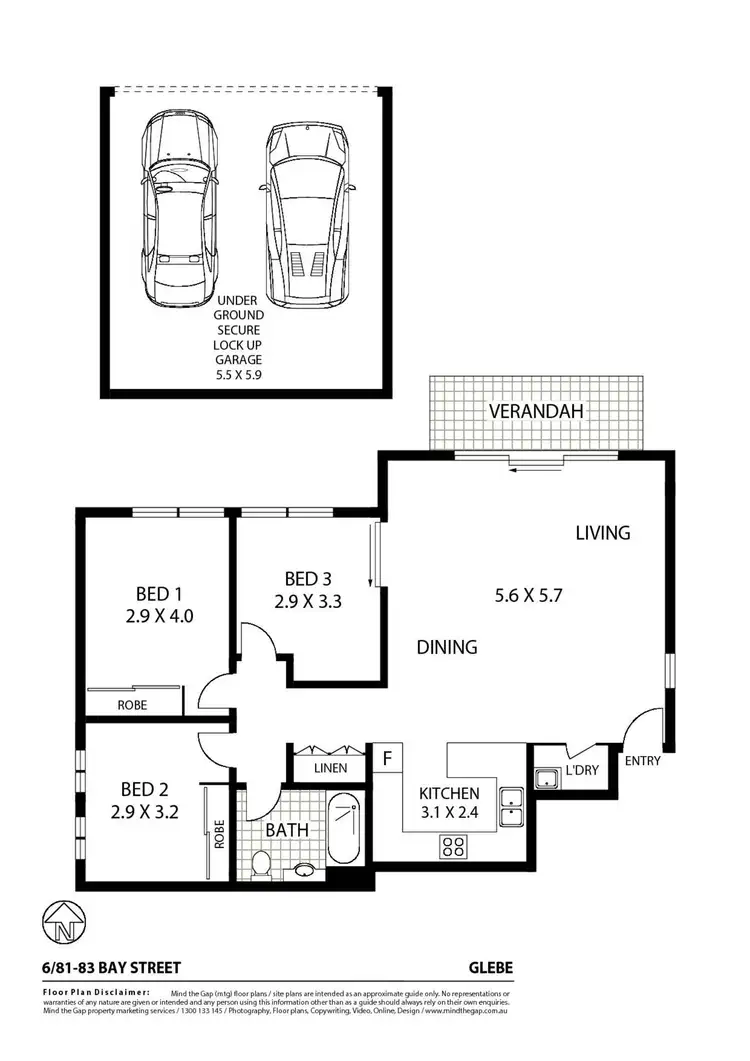 Floorplan of Homely apartment listing, 6/81 Bay Street, Glebe NSW 2037