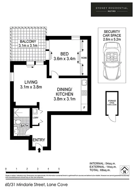 Floorplan of Homely apartment listing, 60/31-39 Mindarie Street, Lane Cove NSW 2066