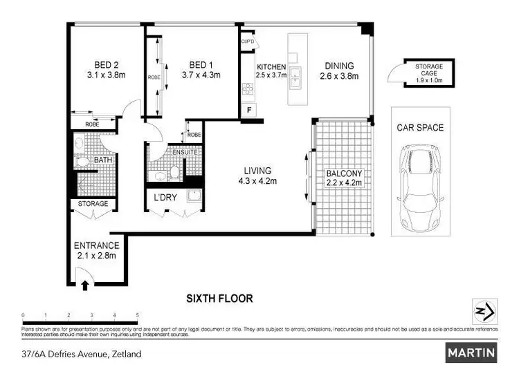 Floorplan of Homely apartment listing, 37/6A Defries Avenue, Zetland NSW 2017