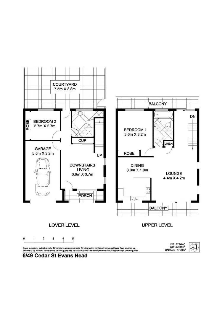 Floorplan of Homely unit listing, 6/49 Cedar Street, Evans Head NSW 2473