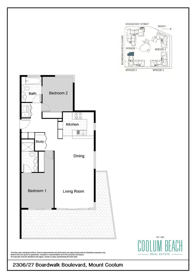 Floorplan of Homely unit listing, 2306/27 Boardwalk Boulevard, Mount Coolum QLD 4573