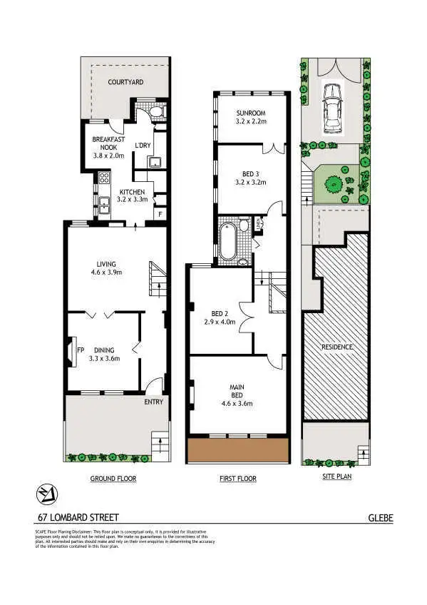 Floorplan of Homely terrace listing, 67 Lombard Street, Glebe NSW 2037